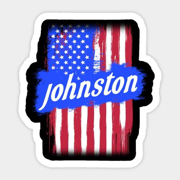 American Flag Johnston Family Gift For Men Women, Surname Last Name Sticker by darius2019